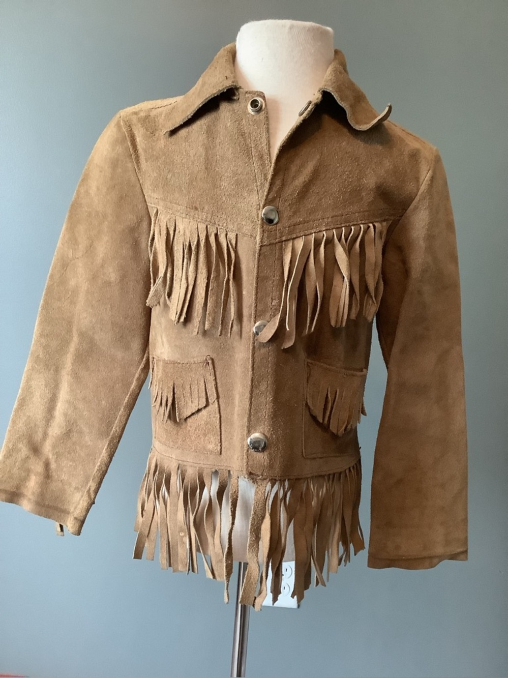 Vintage Toddler size 3-4 Unisex Suede Western jacket with Fringe.